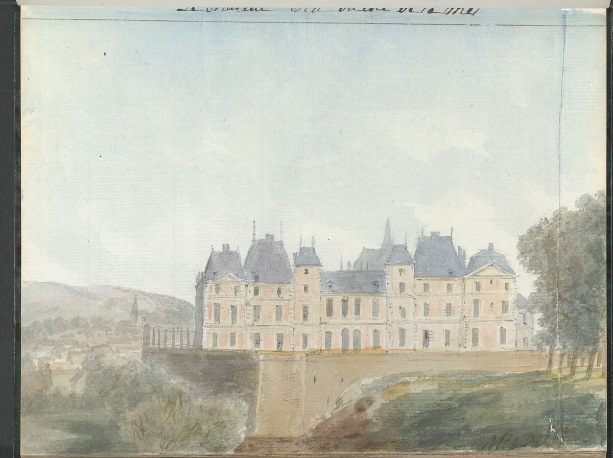 Sketchbook of a Journey to the Château d'Eu, Pierre François Léonard Fontaine (French, Pontoise 1762–1853 Paris), Sketchbook with thirty watercolors, with pen and ink