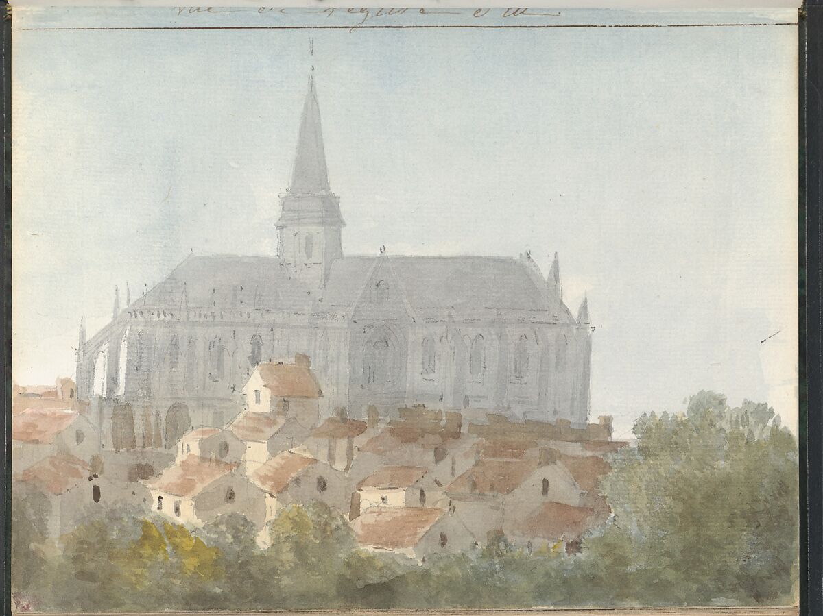 Sketchbook of a Journey to the Château d'Eu, Pierre François Léonard Fontaine (French, Pontoise 1762–1853 Paris), Sketchbook with thirty watercolors, with pen and ink