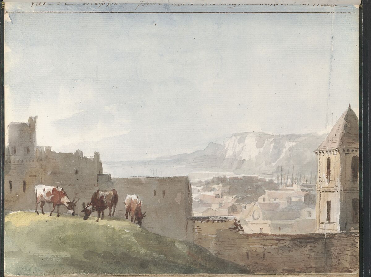 Sketchbook of a Journey to the Château d'Eu, Pierre François Léonard Fontaine (French, Pontoise 1762–1853 Paris), Sketchbook with thirty watercolors, with pen and ink