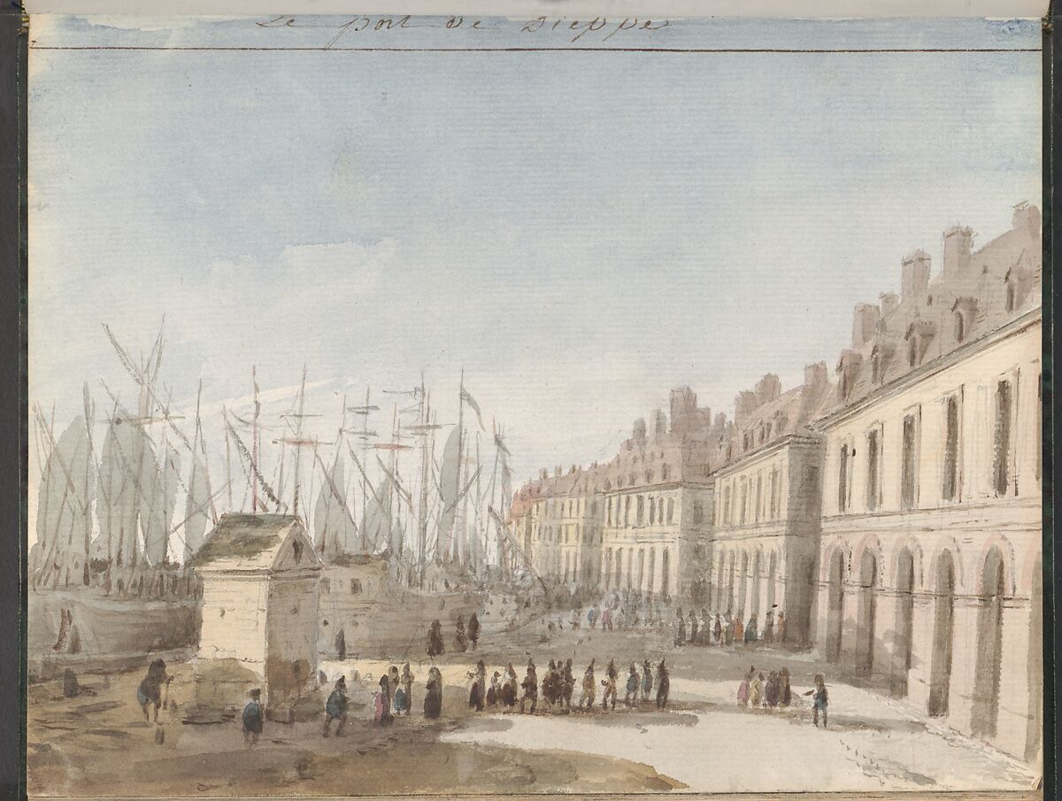 Sketchbook of a Journey to the Château d'Eu, Pierre François Léonard Fontaine (French, Pontoise 1762–1853 Paris), Sketchbook with thirty watercolors, with pen and ink