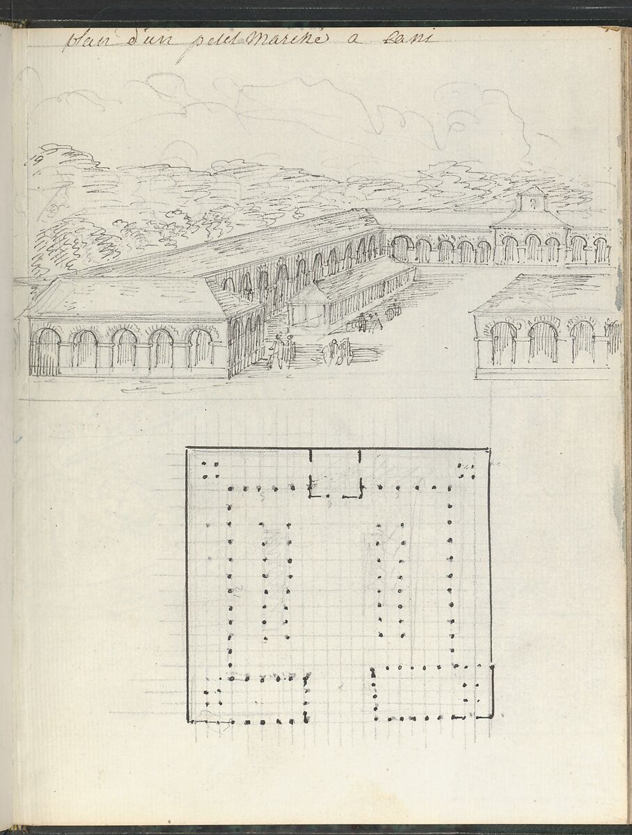 Sketchbook of a Journey to the Château d'Eu, Pierre François Léonard Fontaine (French, Pontoise 1762–1853 Paris), Sketchbook with thirty watercolors, with pen and ink