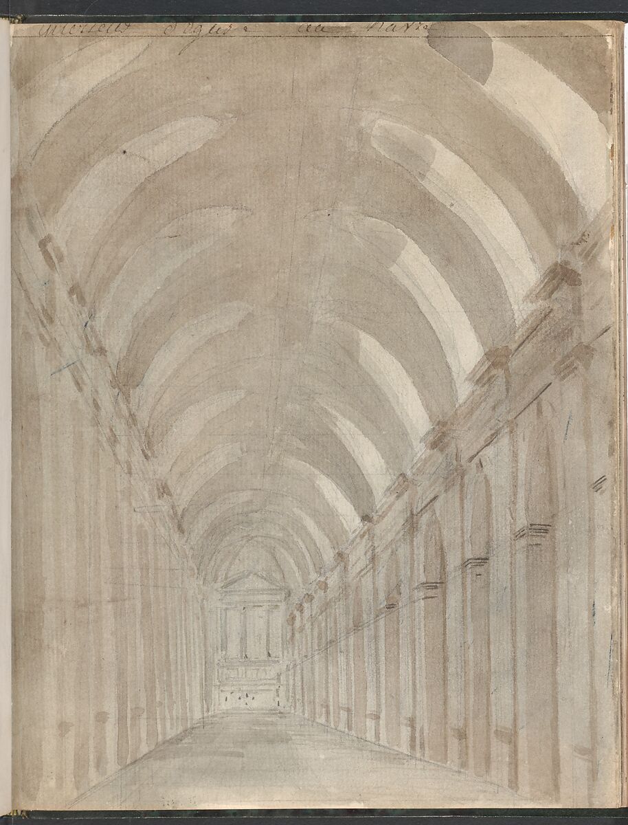 Sketchbook of a Journey to the Château d'Eu, Pierre François Léonard Fontaine (French, Pontoise 1762–1853 Paris), Sketchbook with thirty watercolors, with pen and ink