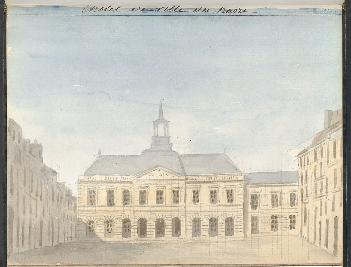 Sketchbook of a Journey to the Château d'Eu, Pierre François Léonard Fontaine (French, Pontoise 1762–1853 Paris), Sketchbook with thirty watercolors, with pen and ink