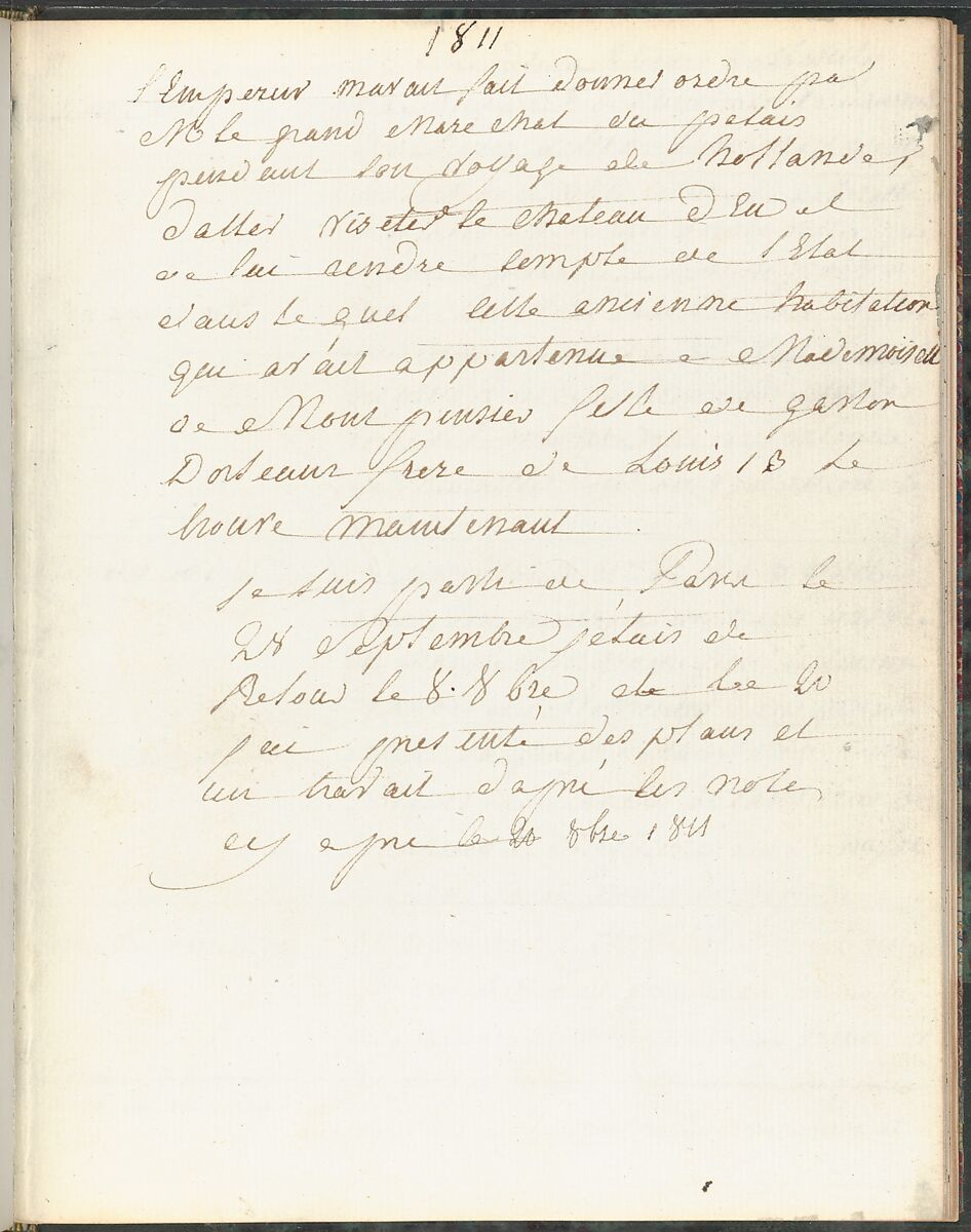 Sketchbook of a Journey to the Château d'Eu, Pierre François Léonard Fontaine (French, Pontoise 1762–1853 Paris), Sketchbook with thirty watercolors, with pen and ink