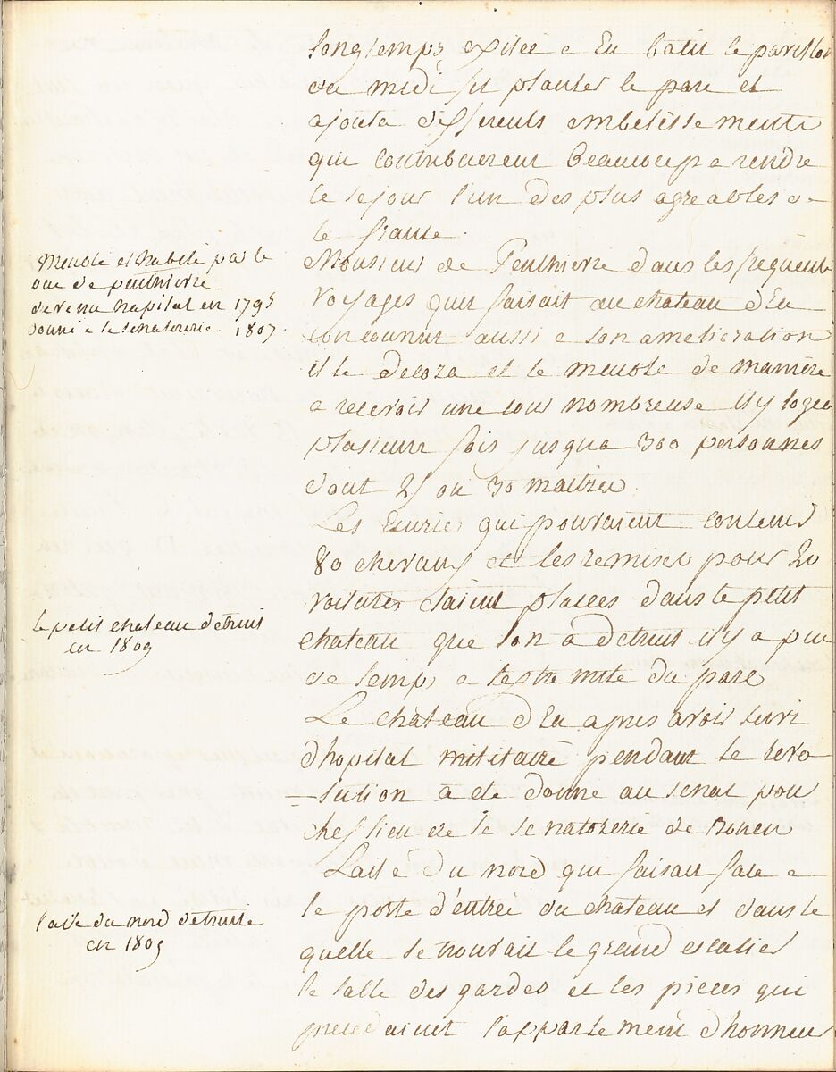 Sketchbook of a Journey to the Château d'Eu, Pierre François Léonard Fontaine (French, Pontoise 1762–1853 Paris), Sketchbook with thirty watercolors, with pen and ink