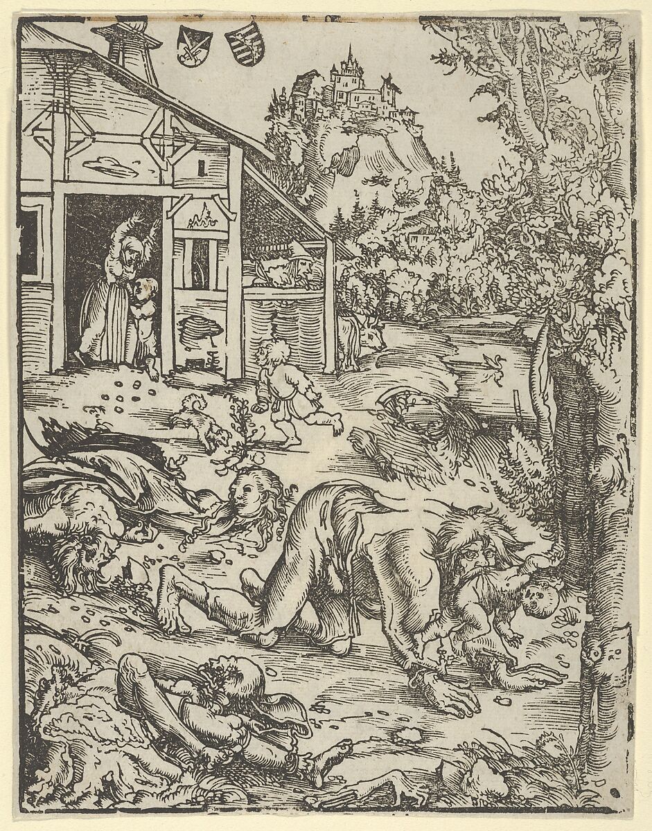 The Werewolf or the Cannibal, Lucas Cranach the Elder  German, Woodcut