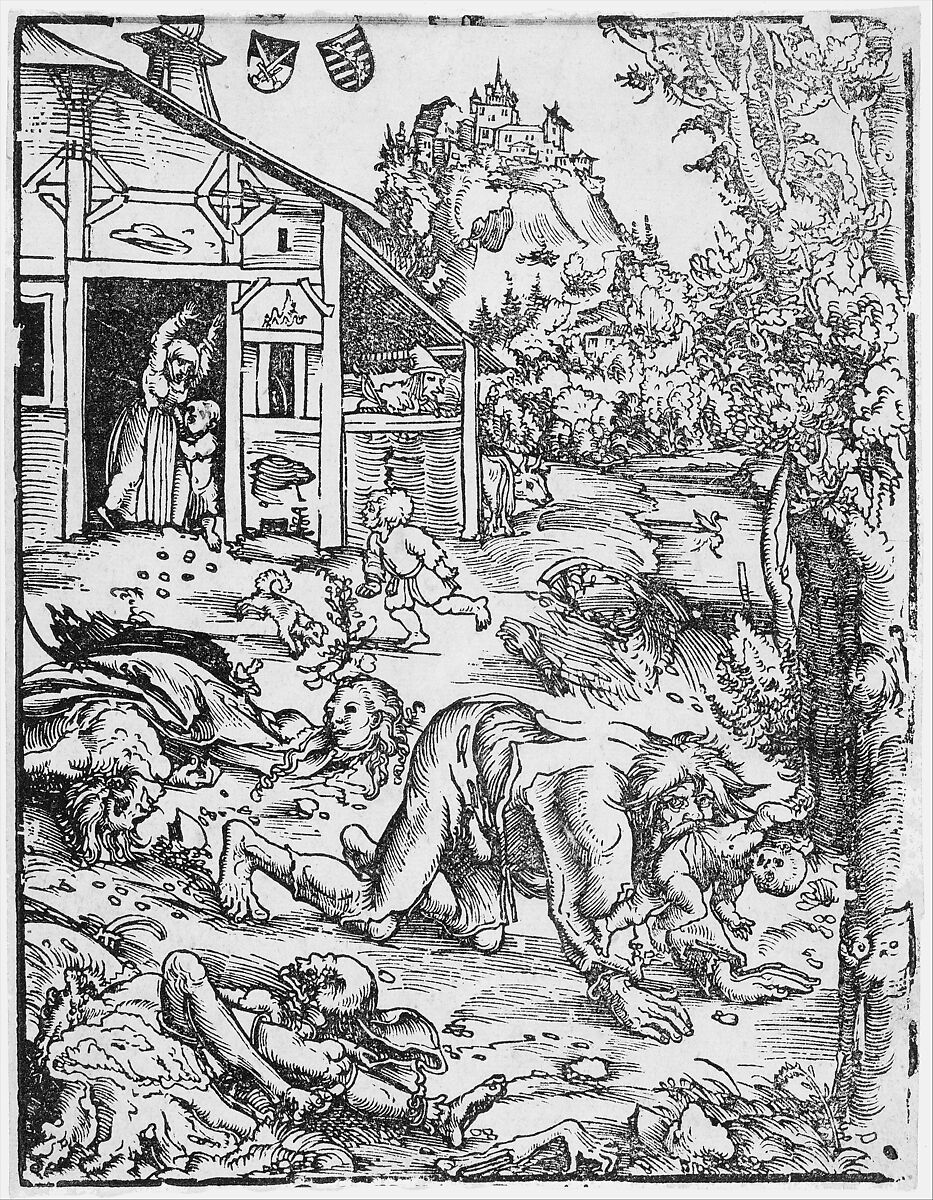 The Werewolf or the Cannibal, Lucas Cranach the Elder (German, Kronach 1472–1553 Weimar), Woodcut
