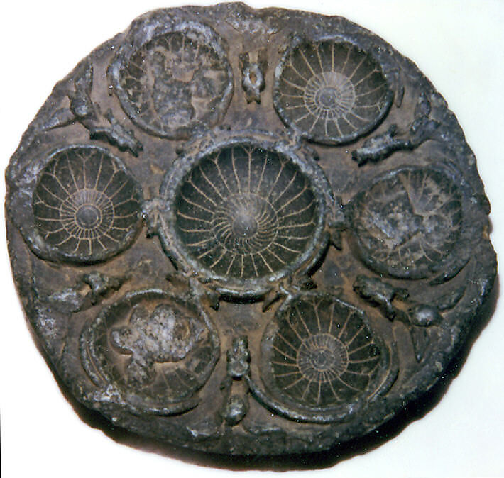 Palette with Seven Hemispherical Compartments, Schist, Pakistan (ancient region of Gandhara) 