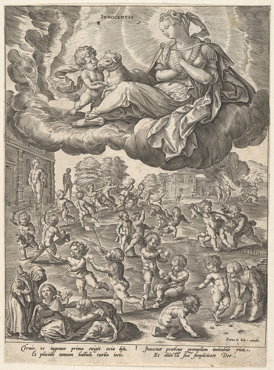 Innocentia, from "Virtues", After Maerten de Vos (Netherlandish, Antwerp 1532–1603 Antwerp), Engraving 