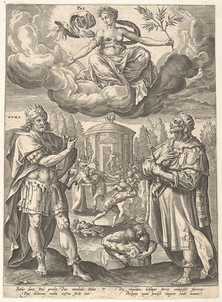 Pax, from "Virtues", After Maerten de Vos (Netherlandish, Antwerp 1532–1603 Antwerp), Engraving 