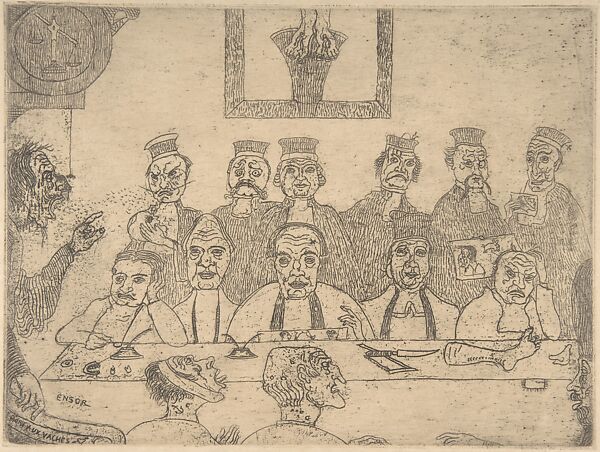 The Good Judges, James Ensor (Belgian, Ostend 1860–1949 Ostend), Etching; second state of two 