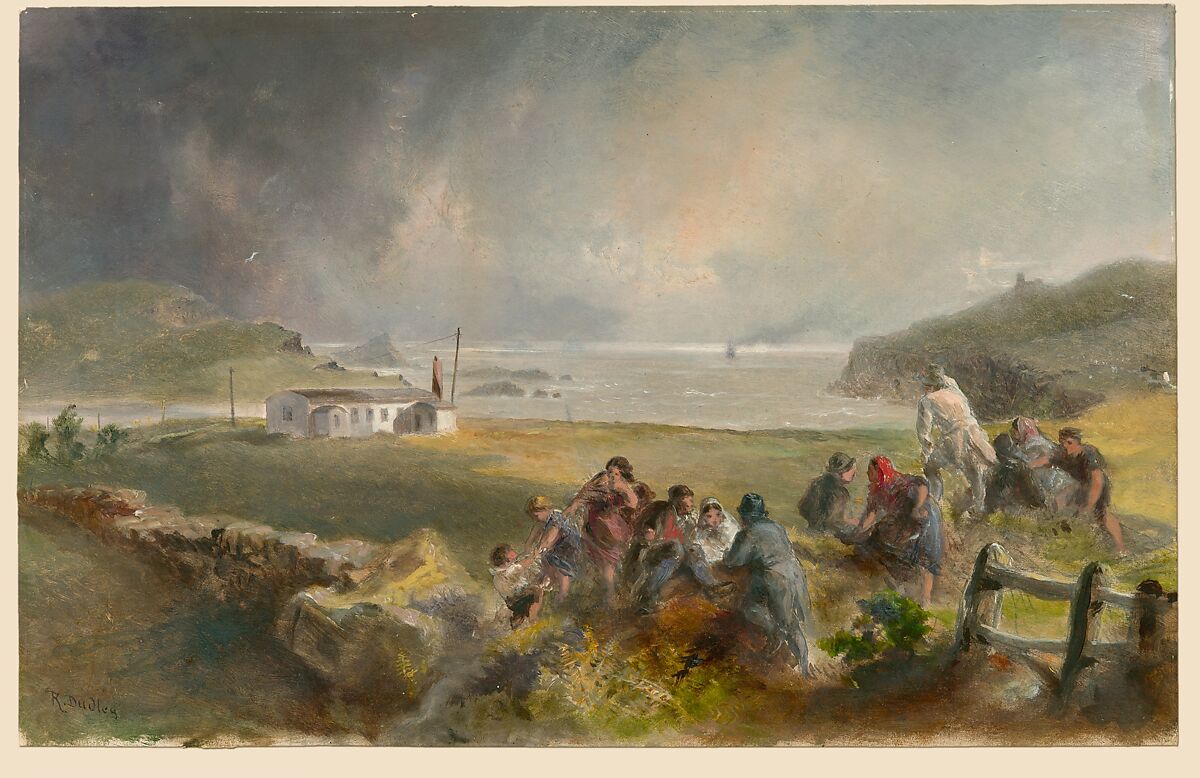 Valentia, Ireland: From the Harbor, opposite Knight's-town, at the period of laying the Cable of 1857, Robert Charles Dudley (British, 1826–1909), Watercolor over graphite with touches of gouache (bodycolor)