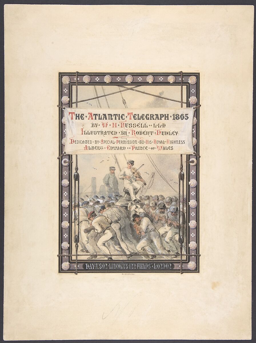 The Great Eastern Weighing Anchor Off the Maplin Sands at the Nore, July 15, 1865, Robert Charles Dudley (British, 1826–1909), Watercolor over graphite with touches of gouache (bodycolor) 