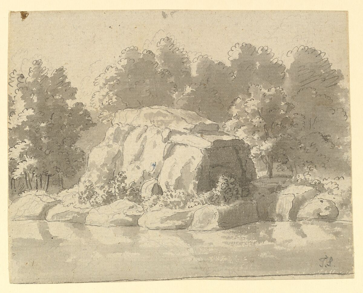 Design for rock-work at Virginia Water, Windsor Great Park (recto). Two Architectural Plans (one partially cut off) (verso), Thomas Sandby (British, baptized Nottingham 1723–1798 Windsor), Recto: pen and gray ink, brush and gray wash, over graphite
Verso: graphite 