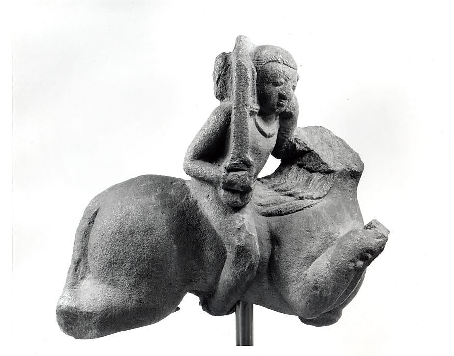 Figure Riding a Horse, Red sandstone, India 