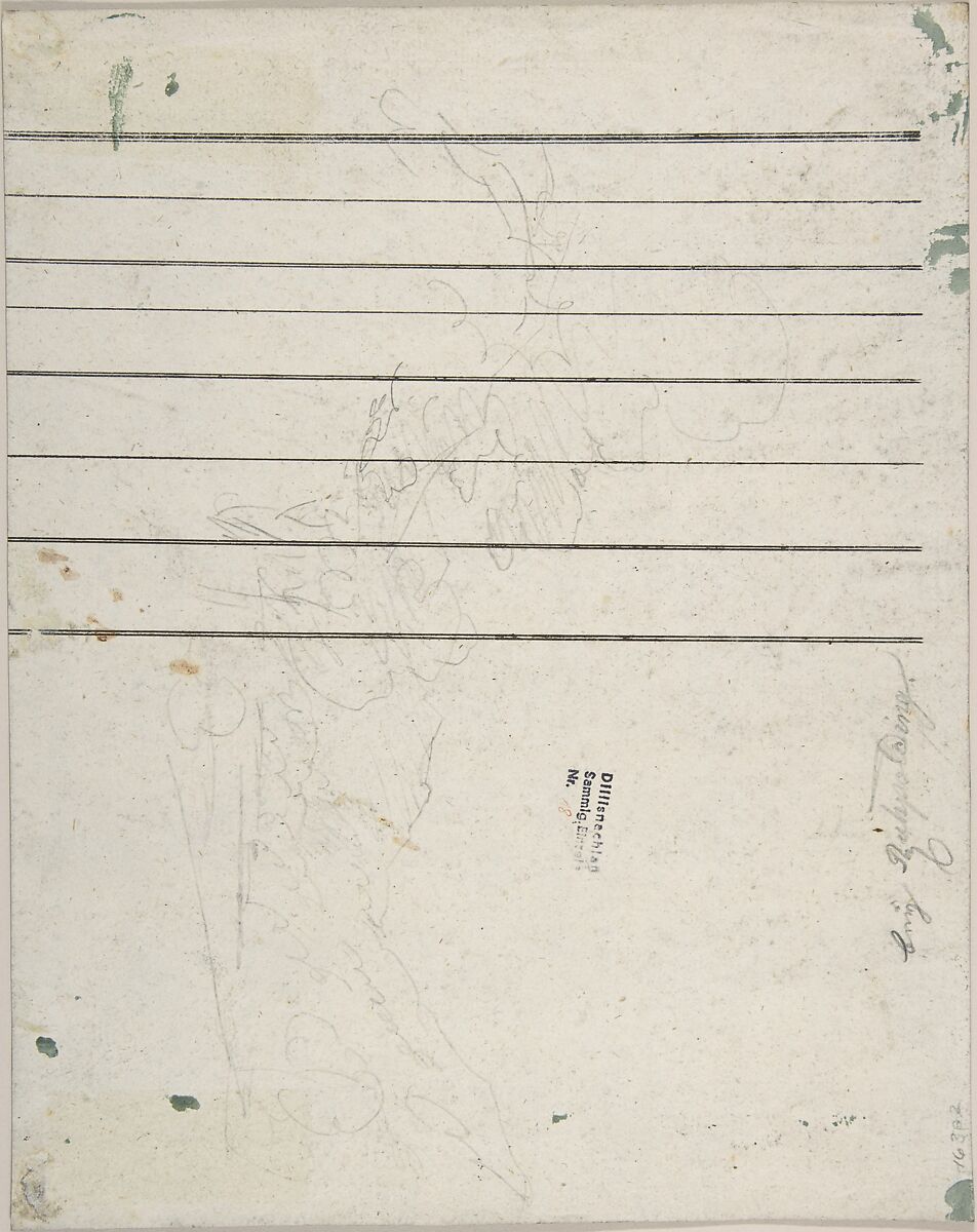 Landscape near Ruhpolding, Cantius Dillis (German, Gruengiebing 1779–1856 Munich), Black chalk, graphite, heightened with white bodycolor, on blue paper; framing lines in pen and black ink