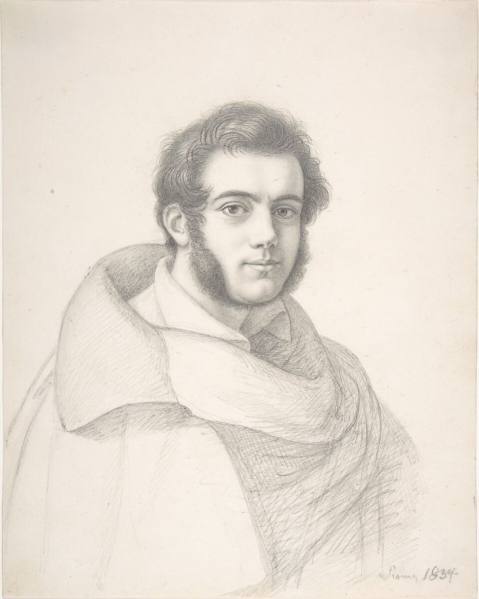 Portrait of a Young Man, Adolf Senff (German, Halle 1785–1863 Ostrau), Graphite 