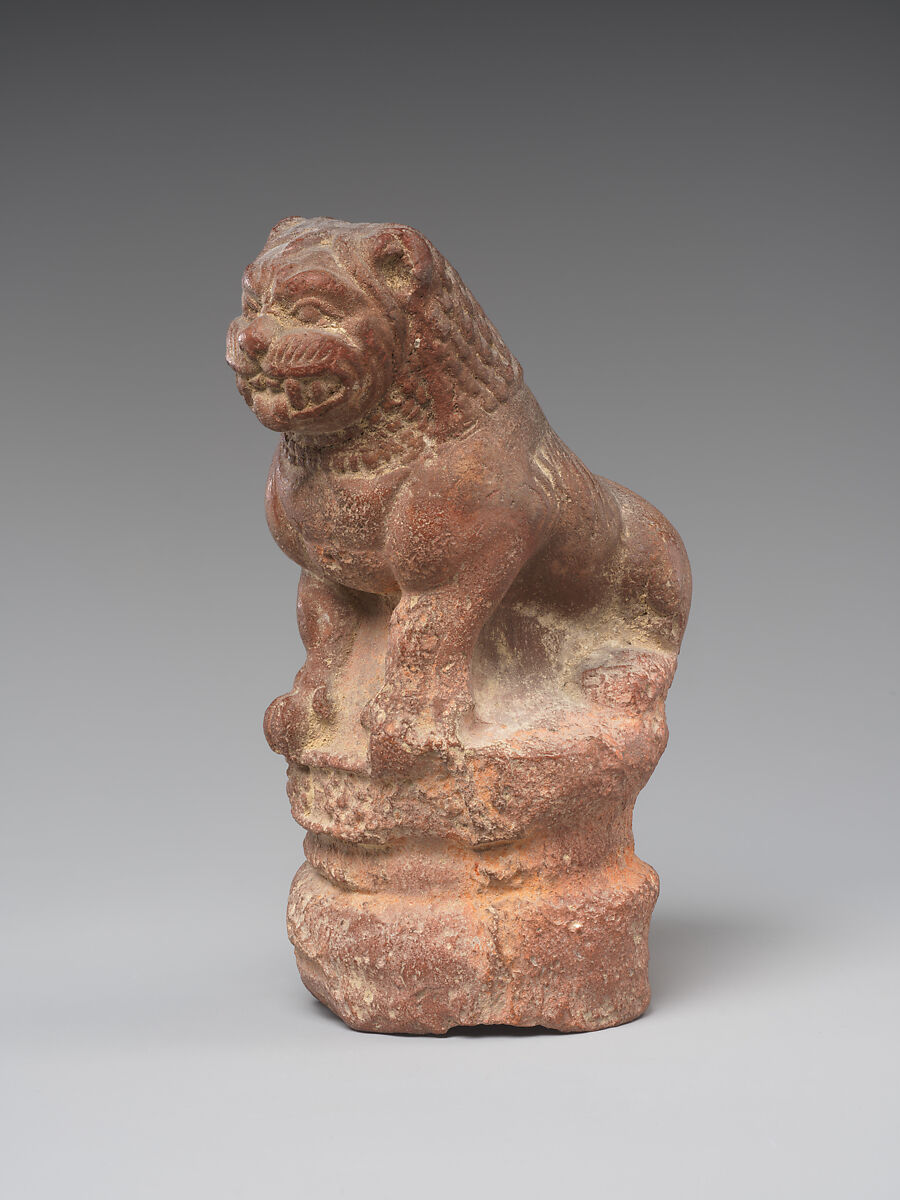 Lion Standing on a Pillar Capital, Terracotta, India (Uttar Pradesh, Mathura)