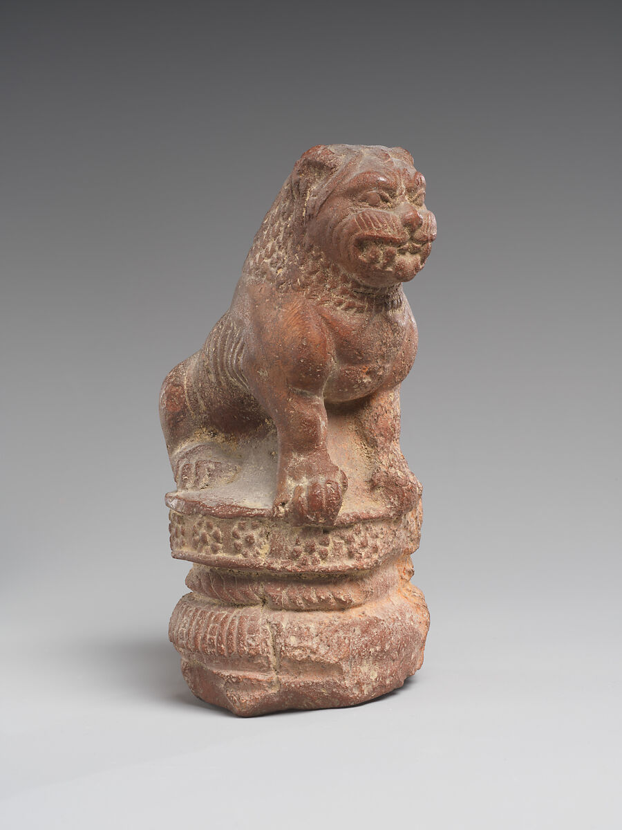 Lion Standing on a Pillar Capital, Terracotta, India (Uttar Pradesh, Mathura)