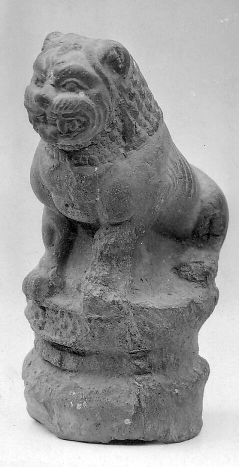 Lion Standing on a Pillar Capital, Terracotta, India (Uttar Pradesh, Mathura) 