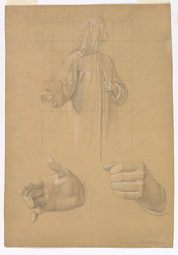 Study of a Standing Man with Headcloth and Two Studies of his Hands