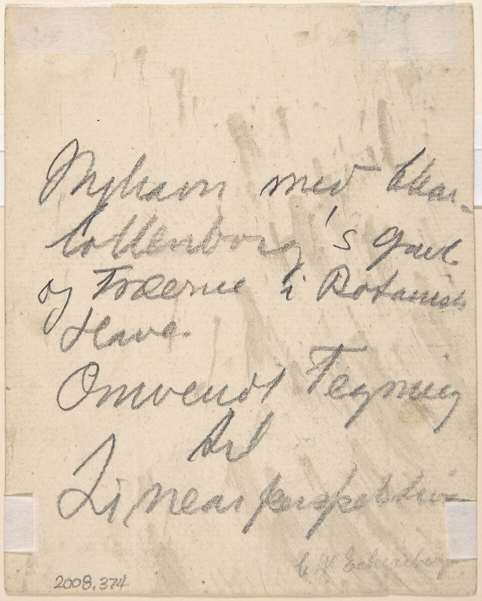 View of Charlottenborg Palace in Copenhagen with the Old Botanical Garden and Figures, Christoffer Wilhelm Eckersberg (Danish, Blåkrog 1783–1853 Copenhagen), Pen and gray ink, gray wash, and graphite; an incised construction line at lower left