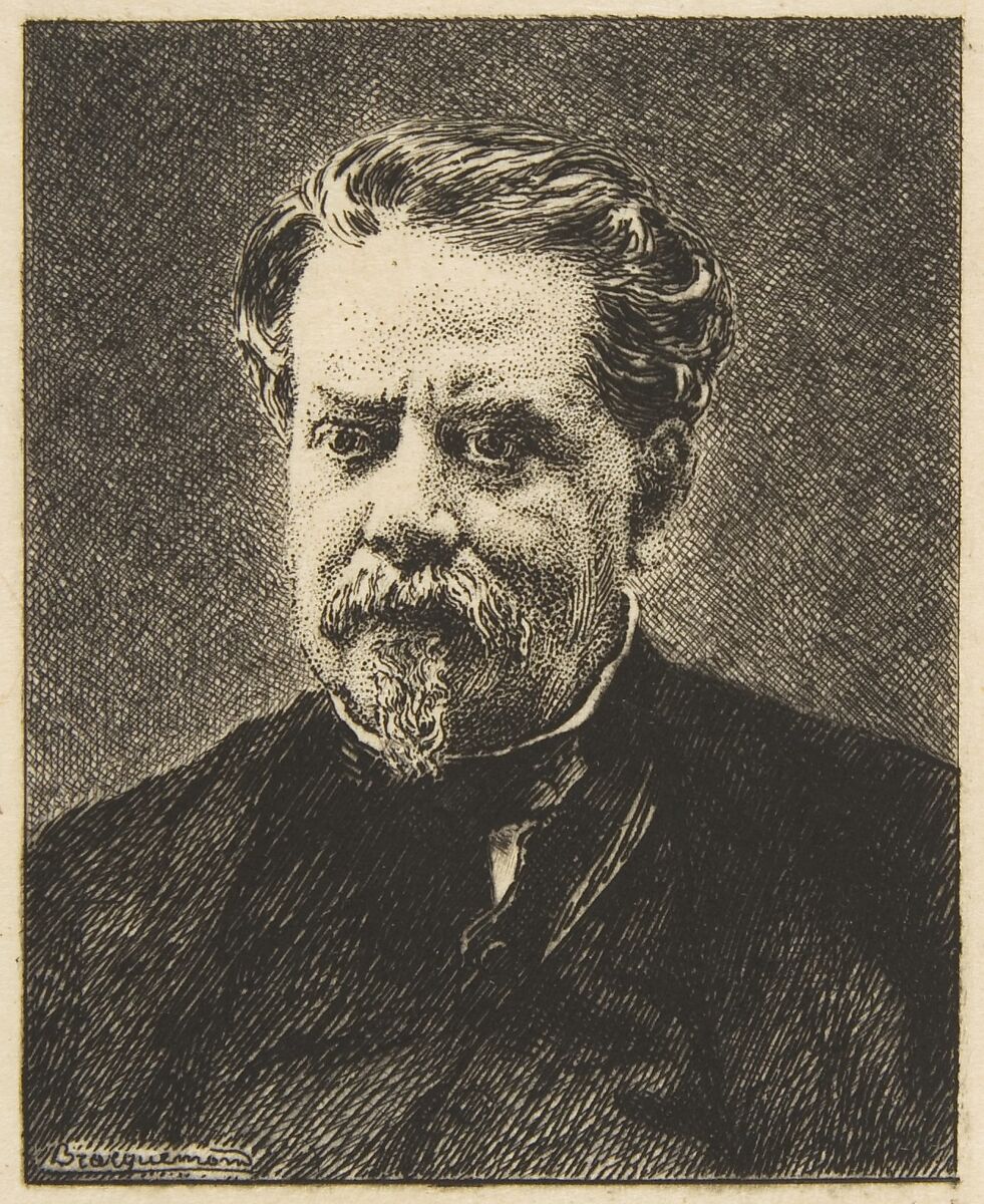 Portrait of Benjamin Fillon, Félix Bracquemond (French, Paris 1833–1914 Sèvres), Etching; third state of three 