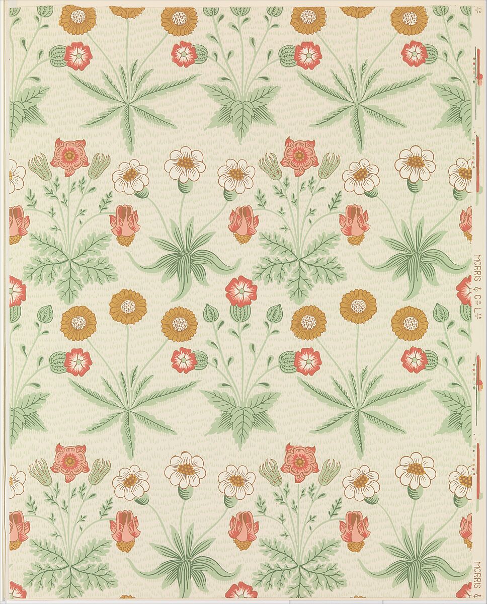 Daisy, William Morris (British, Walthamstow, London 1834–1896 Hammersmith, London), Block-printed in distemper colors 