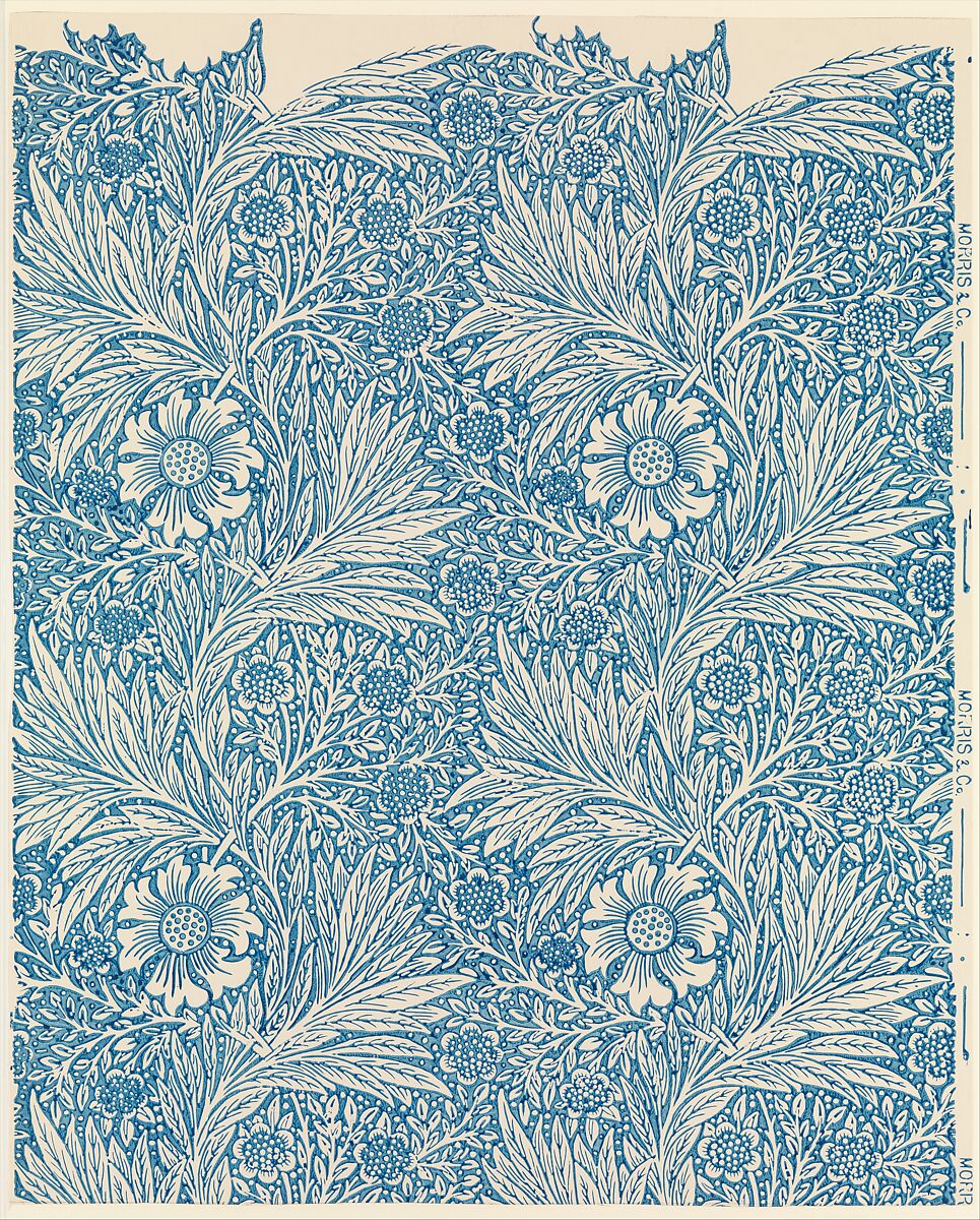Marigold, William Morris (British, Walthamstow, London 1834–1896 Hammersmith, London), Block-printed in distemper colors 