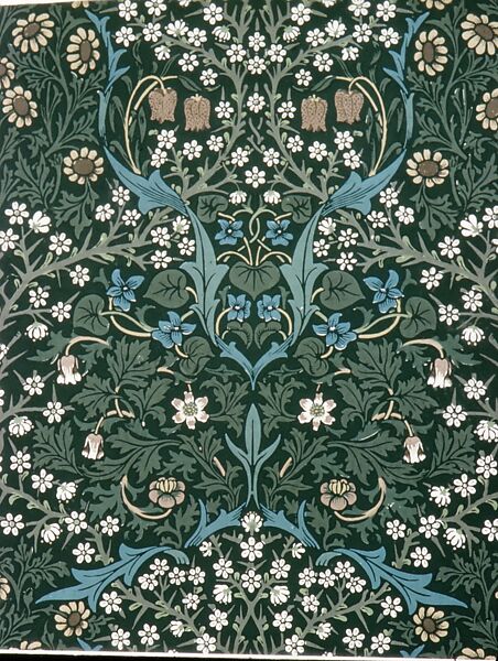 Blackthorn, John Henry Dearle (British, London 1859–1932 Purley, Surrey), Block-printed in distemper colors