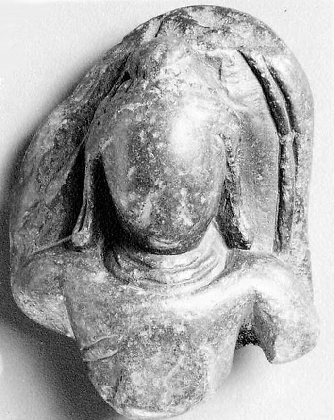 Fragment of a Bust of Buddha, Stone, India (Jammu & Kashmir, ancient kingdom of Kashmir) 