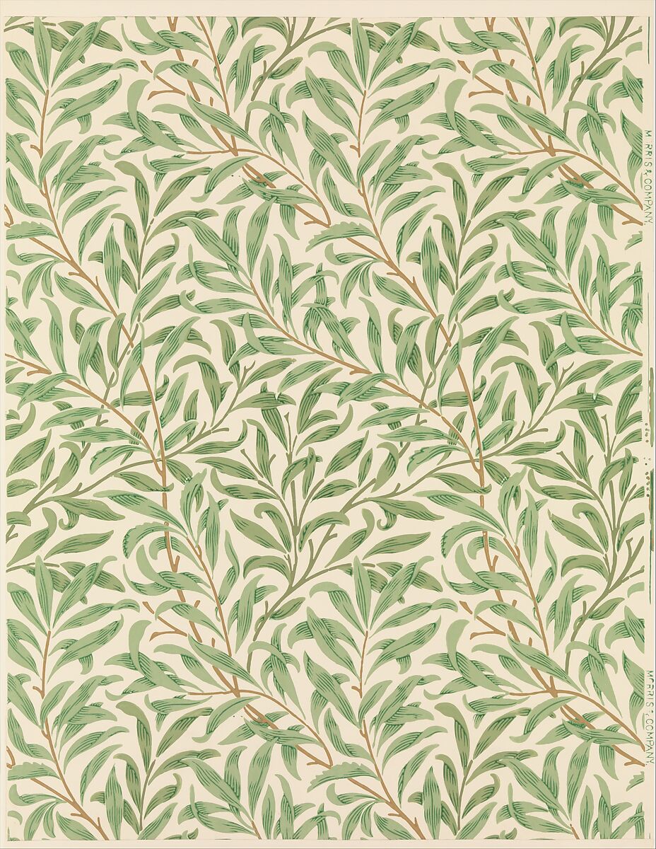 Willow Bough, William Morris (British, Walthamstow, London 1834–1896 Hammersmith, London), Block-printed in distemper colors 