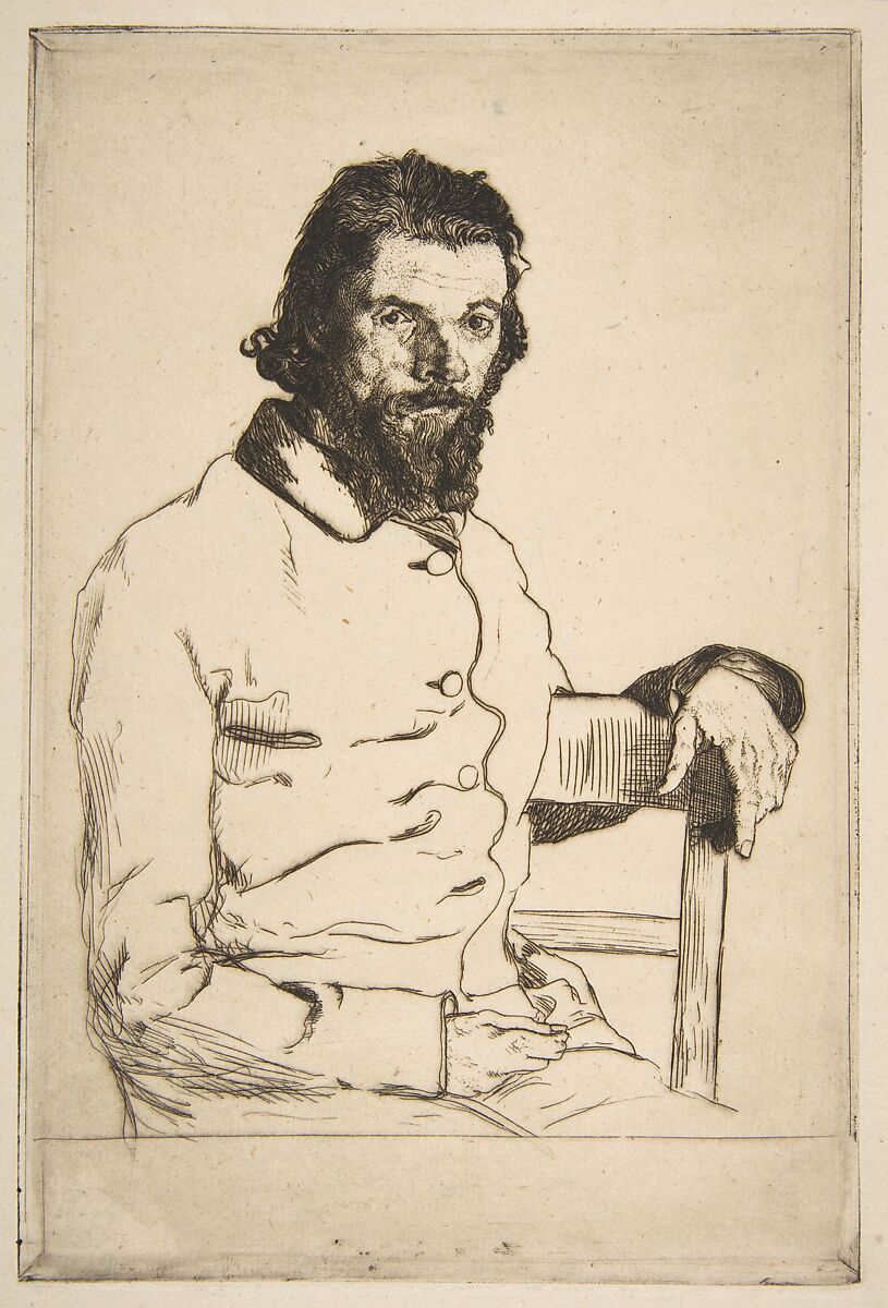 Portrait of Charles Meryon, Félix Bracquemond (French, Paris 1833–1914 Sèvres), Etching; first state of two 