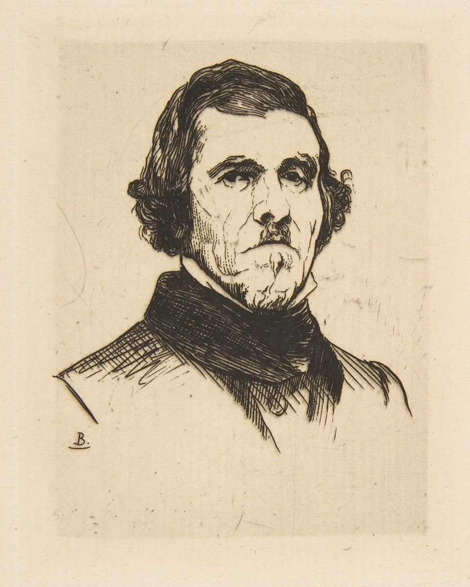 Portrait of Eugène Delacroix, Félix Bracquemond (French, Paris 1833–1914 Sèvres), Etching 