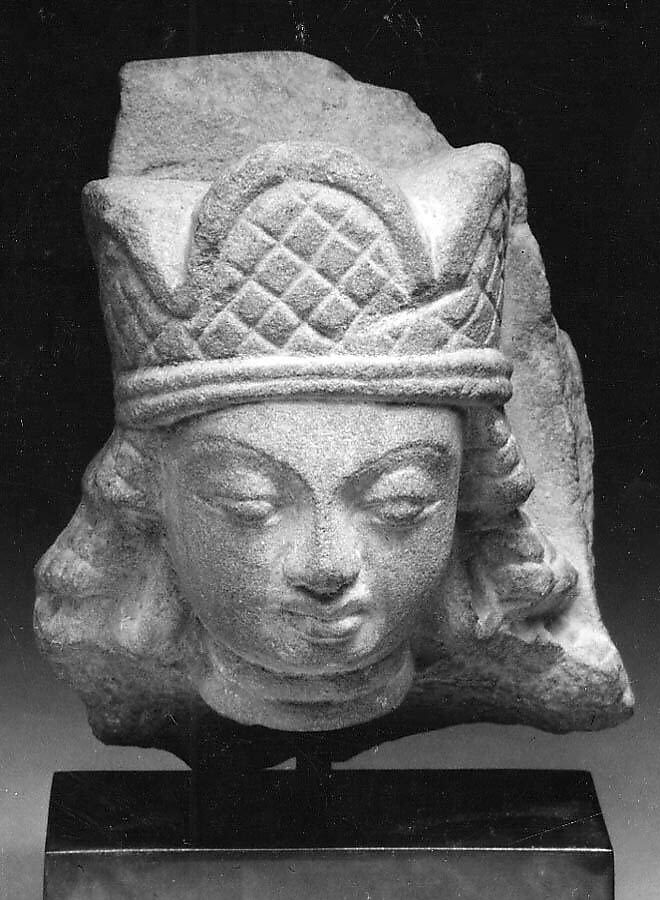 Head of Vishnu Wearing Three-Lobed Crown, Stone, India (Jammu and Kashmir) 