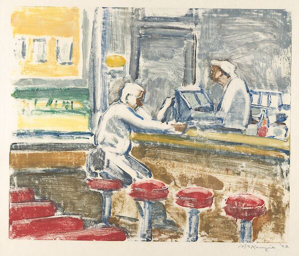 Untitled (Diner), Mary Beth McKenzie (American, born Cleveland, Ohio, 1946), Monotype, second state of two 