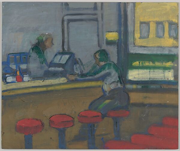Untitled (Diner)/Front Porch Restaurant, Mary Beth McKenzie (American, born Cleveland, Ohio, 1946), Double-sided glass monotype plate 