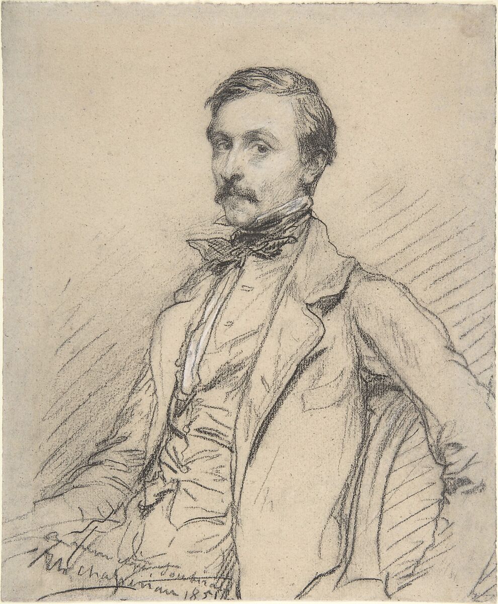 Ernest Chassériau (?), Théodore Chassériau (French, Le Limon, Saint-Domingue, West Indies 1819–1856 Paris), Conté crayon, with touches of white chalk, on wove paper 