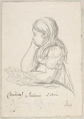 Portrait of Juliane Sophie Heger as a Child, leaning on a Table