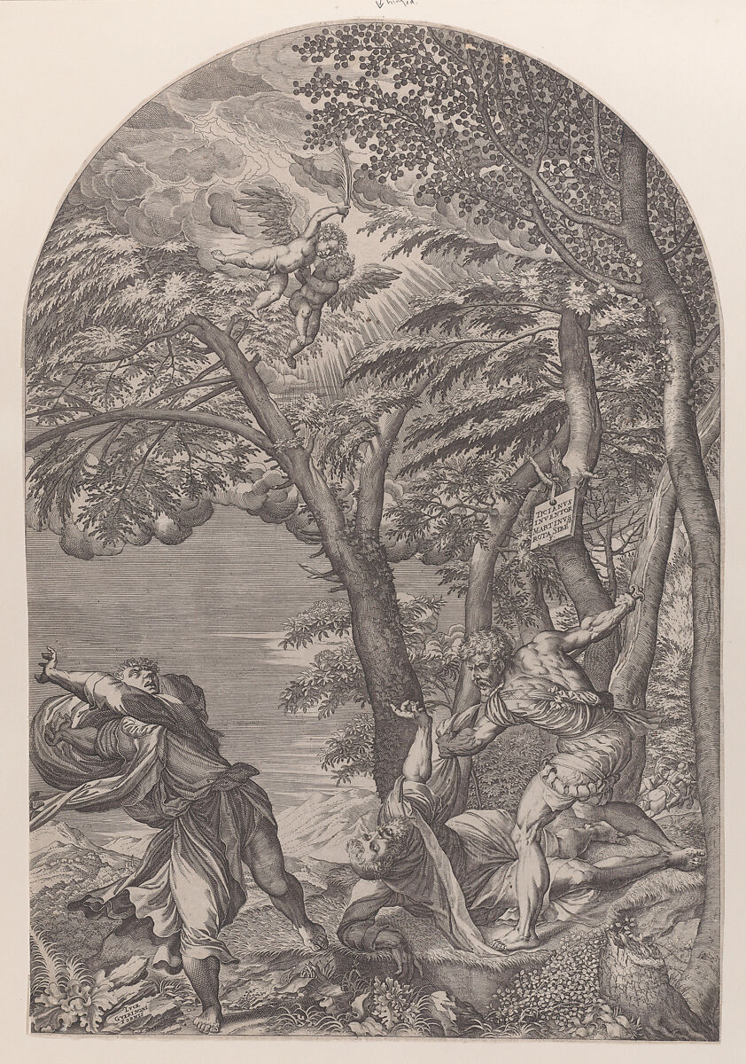 The Martyrdom of Saint Peter, Martino Rota (Italian, ca. 1520–1583 (active Venice, Graz, Vienna and Prague)), Engraving