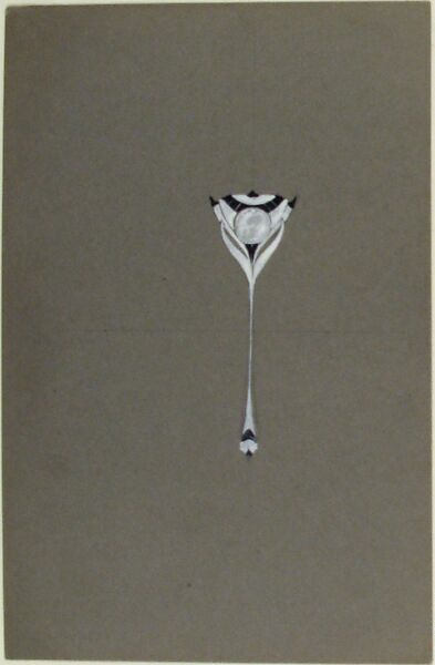 Design for a Pendant (or Hairpin?), Firm of Fernand Chardon (French, active ca. 1925), Gouache over graphite