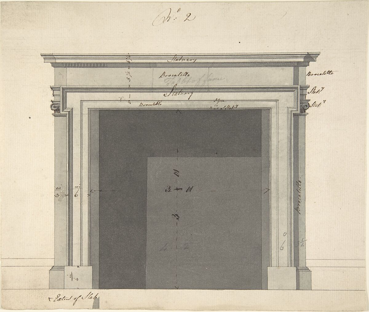 Design for a Chimneypiece, Sir William Chambers (British (born Sweden), Göteborg 1723–1796 London), Pen and ink, brush and wash 