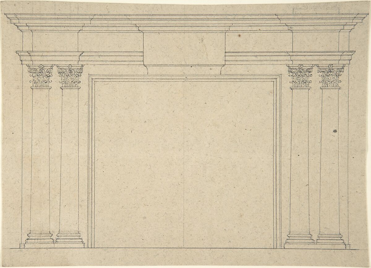 Design for a Chimneypiece, Sir William Chambers (British (born Sweden), Göteborg 1723–1796 London), Pen and ink 