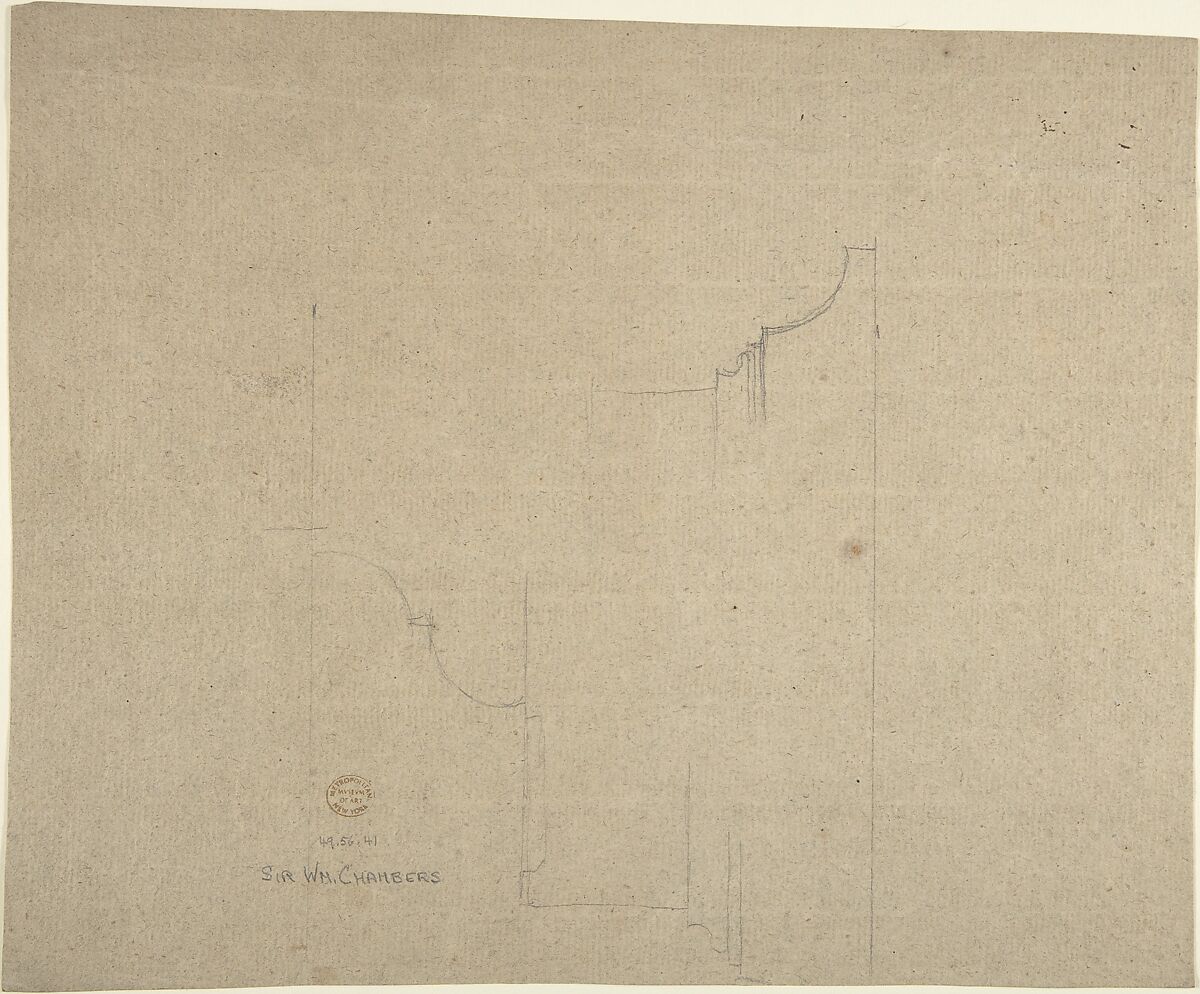 Design for a Chimneypiece, Sir William Chambers (British (born Sweden), Göteborg 1723–1796 London), Pen and ink