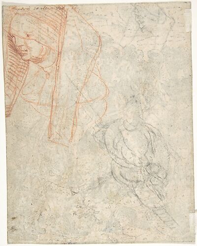 Head of a Woman and Sketch of a Figure (?)