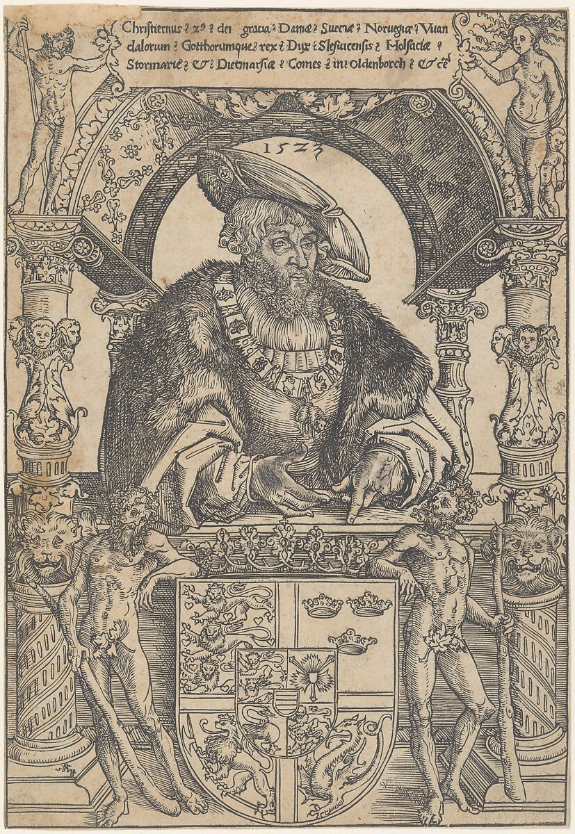 Christian II, King of Denmark, Lucas Cranach the Elder (German, Kronach 1472–1553 Weimar), Woodcut 