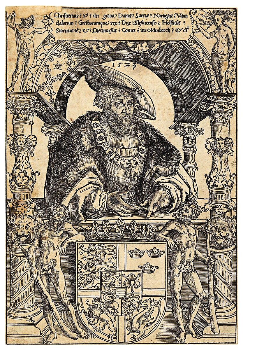 Christian II, King of Denmark, Lucas Cranach the Elder (German, Kronach 1472–1553 Weimar), Woodcut