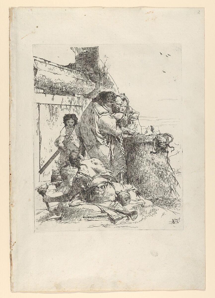 Giovanni Battista Tiepolo | Three magicians burning a snake, from the ...