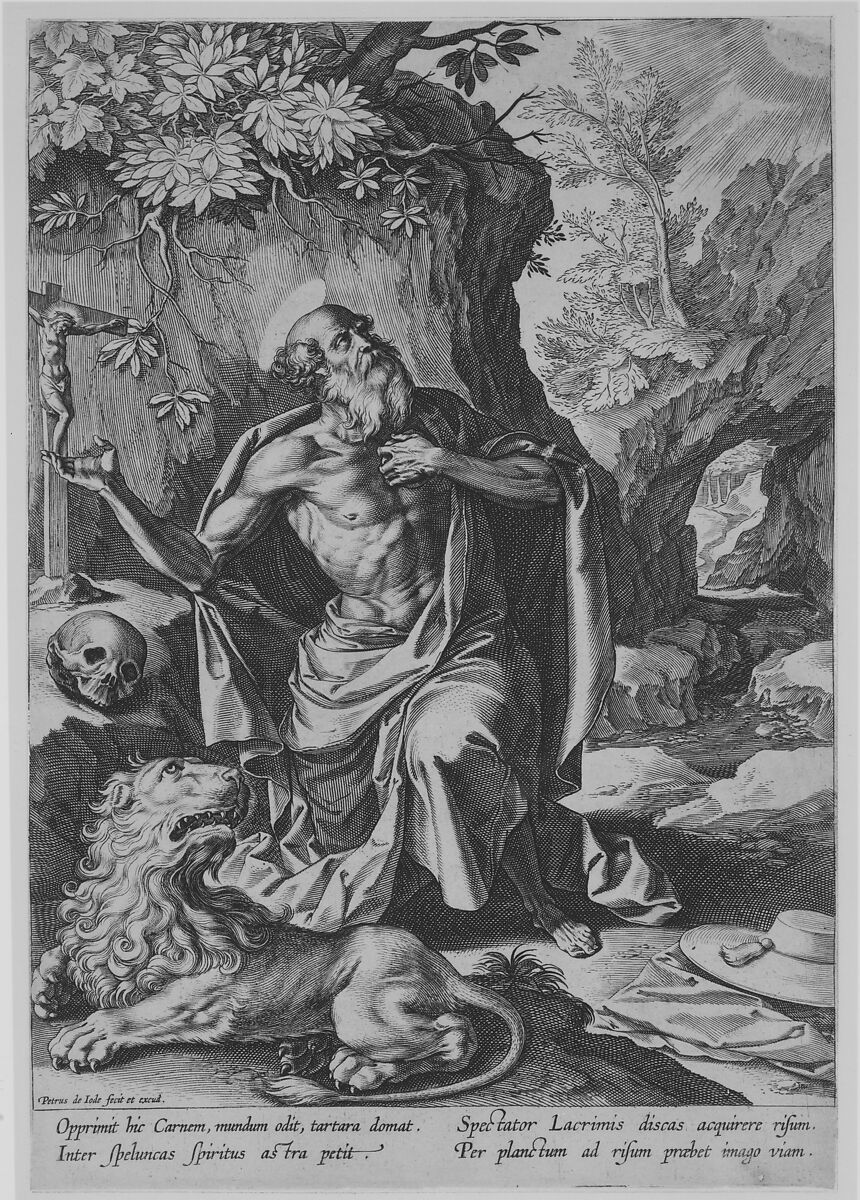 Saint Jerome, Pieter de Jode I (Netherlandish, Antwerp 1570–Antwerp 1634), Engraving