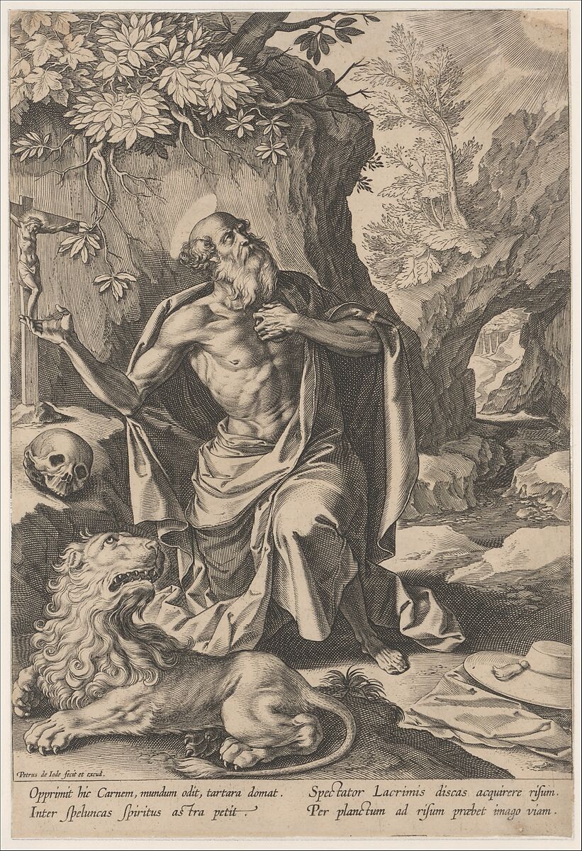 Saint Jerome, Pieter de Jode I (Netherlandish, Antwerp 1570–Antwerp 1634), Engraving 